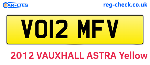VO12MFV are the vehicle registration plates.