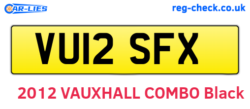 VU12SFX are the vehicle registration plates.