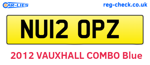 NU12OPZ are the vehicle registration plates.