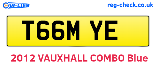 T66MYE are the vehicle registration plates.