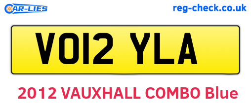 VO12YLA are the vehicle registration plates.