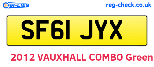 SF61JYX are the vehicle registration plates.