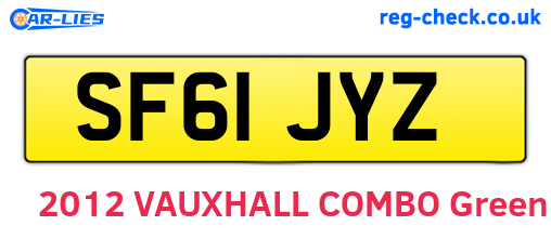 SF61JYZ are the vehicle registration plates.