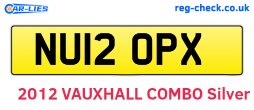NU12OPX are the vehicle registration plates.