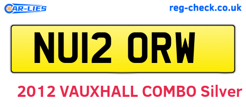 NU12ORW are the vehicle registration plates.