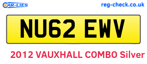 NU62EWV are the vehicle registration plates.