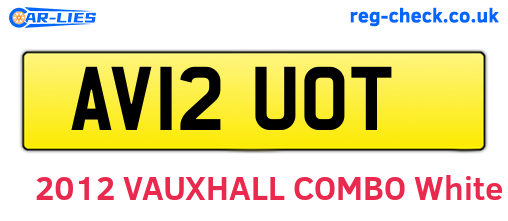 AV12UOT are the vehicle registration plates.