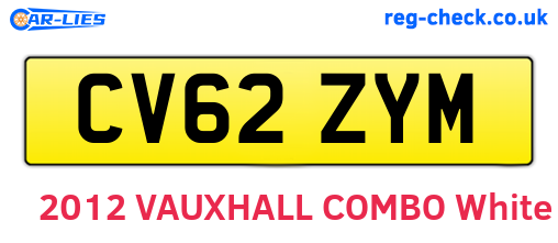 CV62ZYM are the vehicle registration plates.