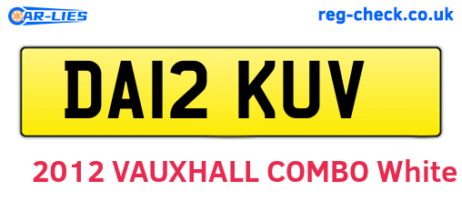 DA12KUV are the vehicle registration plates.
