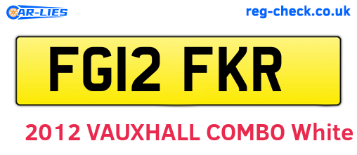FG12FKR are the vehicle registration plates.