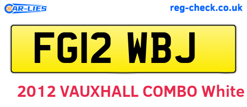 FG12WBJ are the vehicle registration plates.