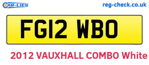 FG12WBO are the vehicle registration plates.