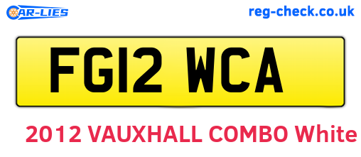 FG12WCA are the vehicle registration plates.