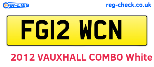 FG12WCN are the vehicle registration plates.