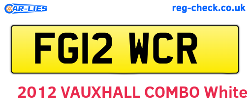 FG12WCR are the vehicle registration plates.