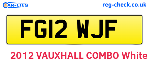 FG12WJF are the vehicle registration plates.