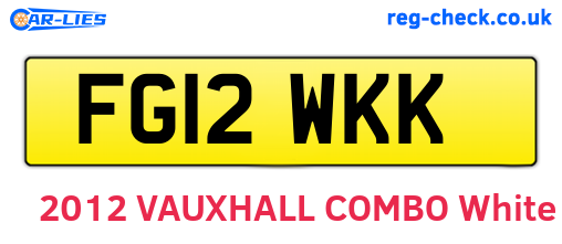 FG12WKK are the vehicle registration plates.