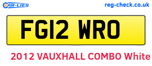 FG12WRO are the vehicle registration plates.