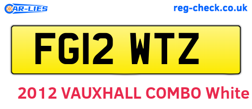 FG12WTZ are the vehicle registration plates.