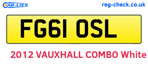 FG61OSL are the vehicle registration plates.