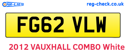 FG62VLW are the vehicle registration plates.