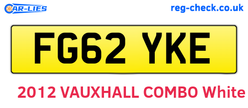 FG62YKE are the vehicle registration plates.