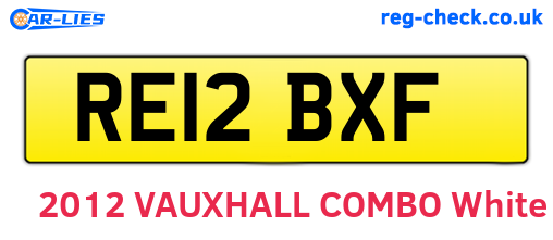 RE12BXF are the vehicle registration plates.