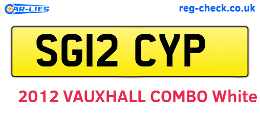 SG12CYP are the vehicle registration plates.