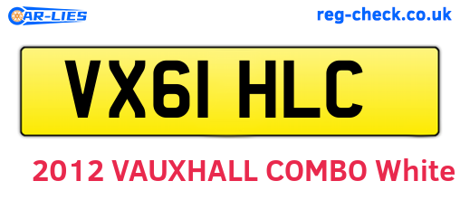 VX61HLC are the vehicle registration plates.