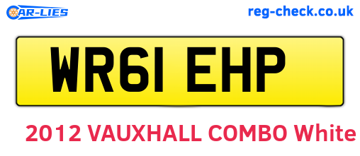 WR61EHP are the vehicle registration plates.