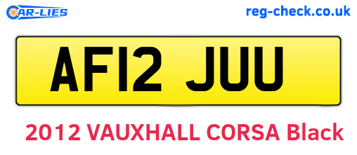 AF12JUU are the vehicle registration plates.