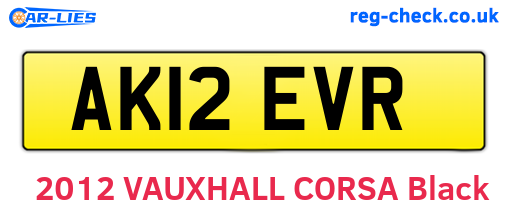AK12EVR are the vehicle registration plates.