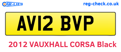 AV12BVP are the vehicle registration plates.