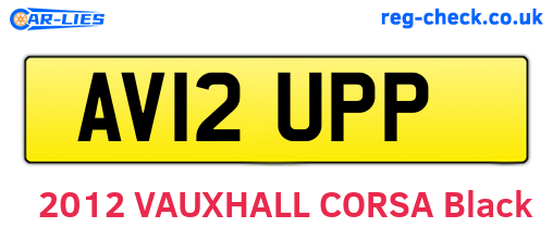 AV12UPP are the vehicle registration plates.