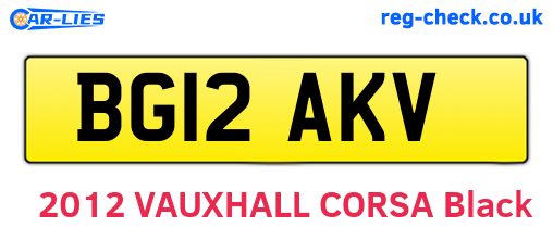 BG12AKV are the vehicle registration plates.