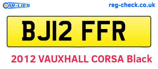 BJ12FFR are the vehicle registration plates.