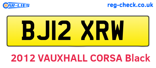 BJ12XRW are the vehicle registration plates.