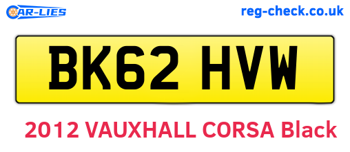 BK62HVW are the vehicle registration plates.