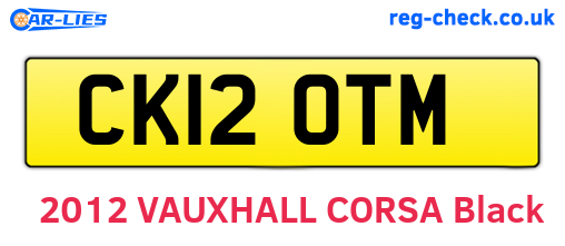 CK12OTM are the vehicle registration plates.