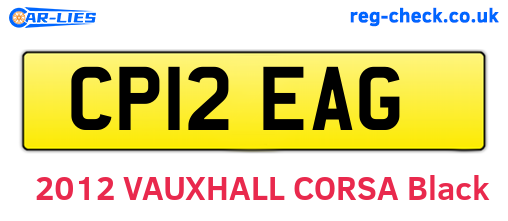 CP12EAG are the vehicle registration plates.