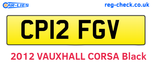 CP12FGV are the vehicle registration plates.