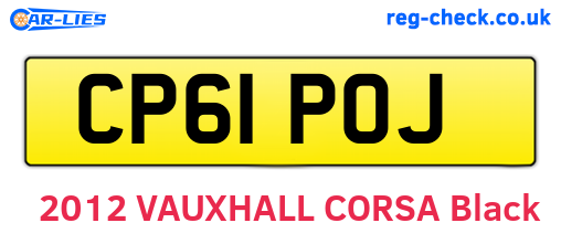 CP61POJ are the vehicle registration plates.