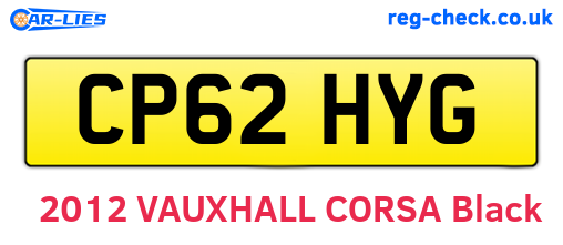 CP62HYG are the vehicle registration plates.