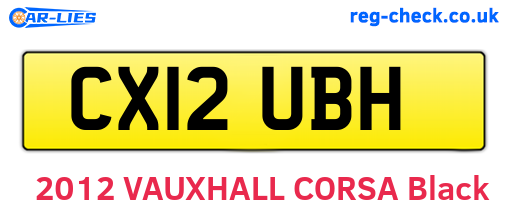 CX12UBH are the vehicle registration plates.