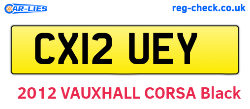 CX12UEY are the vehicle registration plates.