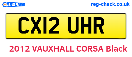 CX12UHR are the vehicle registration plates.