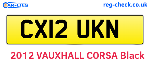 CX12UKN are the vehicle registration plates.