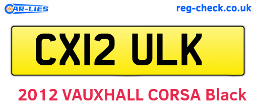 CX12ULK are the vehicle registration plates.
