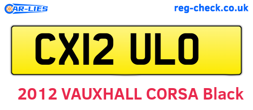 CX12ULO are the vehicle registration plates.