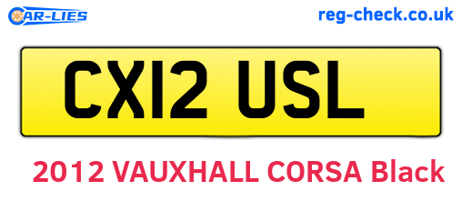 CX12USL are the vehicle registration plates.
